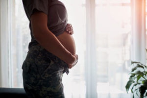 Pregnant Service woman At Home
